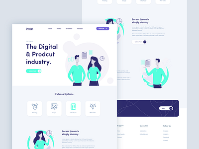 Landing - Minimal character creative dashboard design digital dribbble illustration logo portfolio profile simple template ui vector web webdesign website