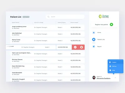 Patient Dashboard clean dashboad design landing page light patient ui ux white