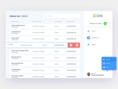 Patient Dashboard clean dashboad design landing page light patient ui ux white