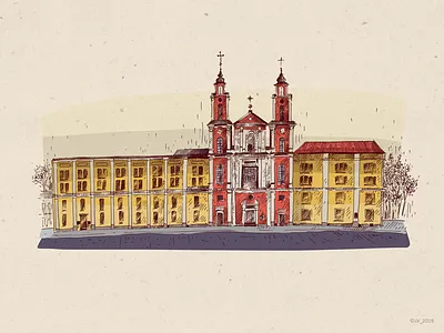 Architecture of Kaunas city adobe photoshop architecture art artwork city digital drawing graphic hand drawing illustration image ink illustration kaunas lithuania picture urbanistic wacom intuos