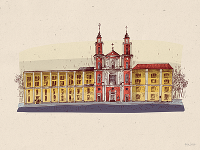 Architecture of Kaunas city adobe photoshop architecture art artwork city digital drawing graphic hand drawing illustration image ink illustration kaunas lithuania picture urbanistic wacom intuos