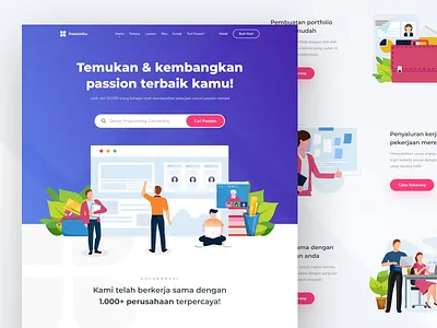 PassionKu - Case Study Design ai casestudy chart clean course dashboard design homepage illustration internet landing page landingpage logo purple service ui website