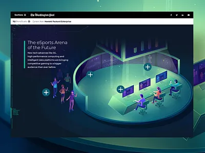 HPE - future of gaming editorial branding clean design gradient icon illustration isometric landing minimal ui vector web