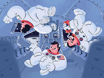 Apollo 11 apollo11 armstrong astronaut drawning earth mishax moon nasa procreate space spaceship weightlessness
