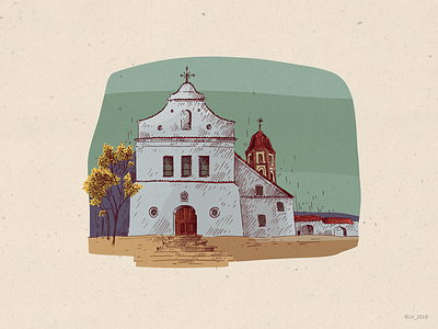 Architecture of Kaunas city adobe photoshop architecture art artwork church city digital drawing graphic hand drawing house illustration image ink lithuania mixed media picture urbanistic wacom intuos