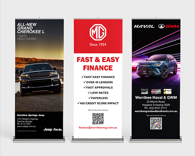 Car Dealership Pull-Up Banners banner design corporate design corporate display design display banner graphic design graphic designer large format print design pull up banner