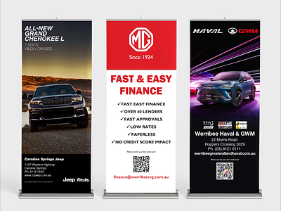 Car Dealership Pull-Up Banners banner design corporate design corporate display design display banner graphic design graphic designer large format print design pull up banner