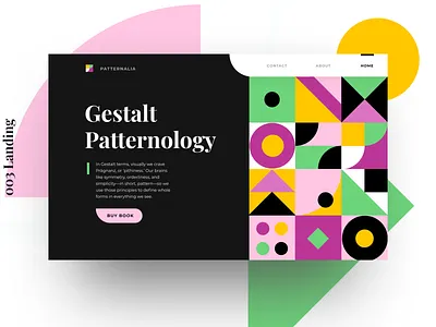 ✨Daily Design ✨ 003 Landing challenge clean colourful colours daily design geometric geometric design illustration layout minimal pattern pattern design playfair display retro rounded shapes simple trendy ui