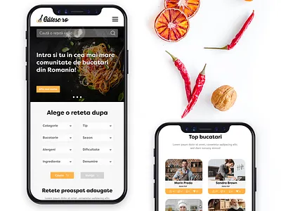 Recipes app - Gatesc.ro application cook mobile app design recipe app recipe book shiny pixel design ui ux webdesign
