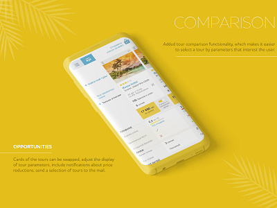 Otpusk Mobile camparison filters price search tours traveling vacation yellow