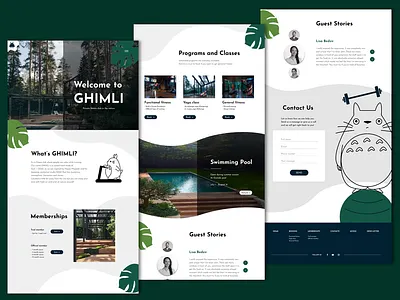 If Hayao Miyazaki would start the gym business branding design flat ghibli gym hayao miyazaki illustration illustrator logo totoro ui ux vector web website