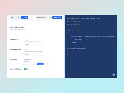 API Sandbox api api docs code code sample developer docs experience form sdk ui ux