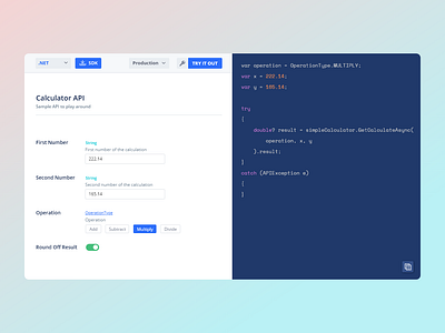 API Sandbox api api docs code code sample developer docs experience form sdk ui ux
