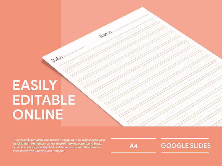 Primary Lined Paper Free Google Docs Template by Free Google Docs