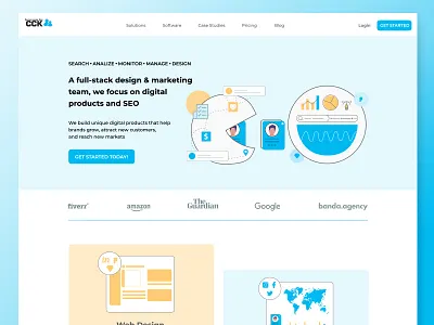 "People Center" — Design and marketing team agency landing page agency website design isometry landing page design landingpage marketing seo ui ux web web design