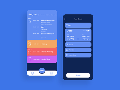 To Do App Exploration app blue calendar clean colorful concept flat design interface management mobile app mobile app design reminder reminder app round simple task todolist ui unique ux