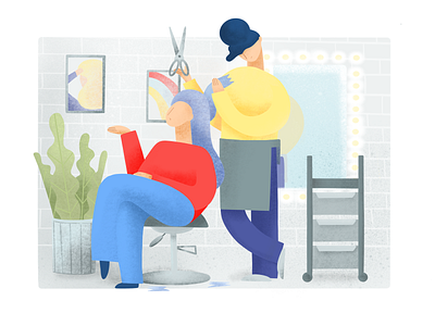 Beauty Salon barber beauty branding cute editorial grain illustration pretty procreate procreateapp salon stylist typography ui ukraine woman