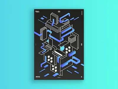 Rounded Edges #7 Poster #213 challenge conception creation creativity design challenge design experiment digital art graphic design graphic designer inspiration isometric design isometry photoshop playful poster poster art poster creation poster design process speed art