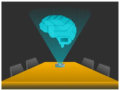 AI automation in the workforce ai brain circuit computer dystopian employment illustration retro scifi technology