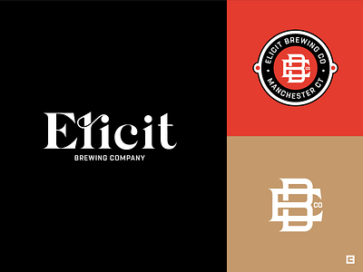 Elicit Brewing Company badge brewery brewing elicit incised ligature