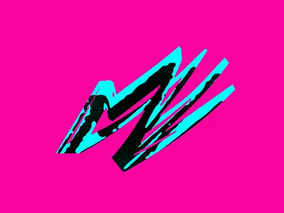 M logo handwritten logo m paint shadow simple vibrant