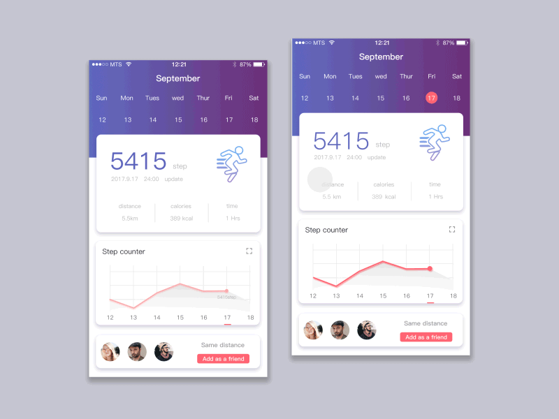Step counter ui 健康 动效 品牌 行业 设计 运动