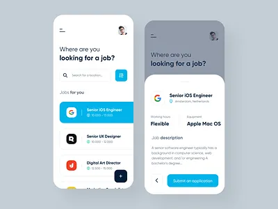Job Portal - IOS Application app application clean design interface interface design ios job job app job application job portal jobs mobile mobile app simple ui uidesign uiux ux uxdesign