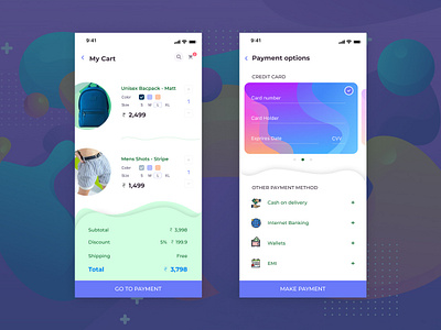 Checkout - DailyUI 2019 bags checkout checkout form checkout process concept credit card dailyui dailyuichallenge mobile payment shorts ui design