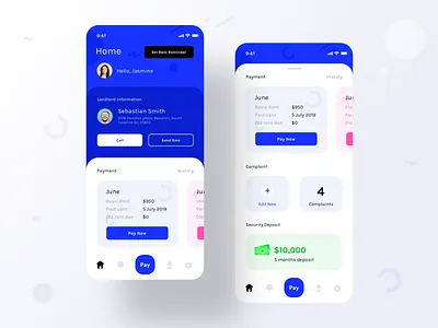 Tenant app Home version 1 android app design apple call google ios lease neel pay prakhar rent rental app settings sharma system tabbar tenant ui uiux user