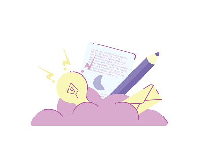 Brainstorming brainstorming flat icon idea illustration lightbulb mail office pencil report vector