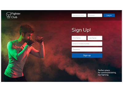 Fighter Club design ui ux web