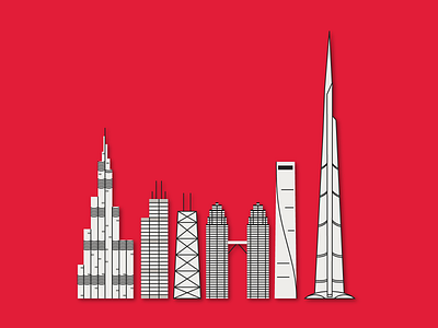 Building Illustrations for Snapchat architechture buildings chicago illustration vector