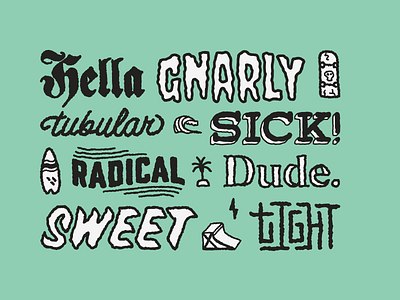 Lingo Type | Rad Montage color flash sheet illustration layout lettering montage skate skateboarding surf surfing type typography