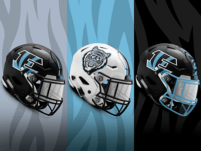 Tiger Helmet Poster black blue design eisenhower football gradient helmet high school kansas poster sports stripes tigers wichita