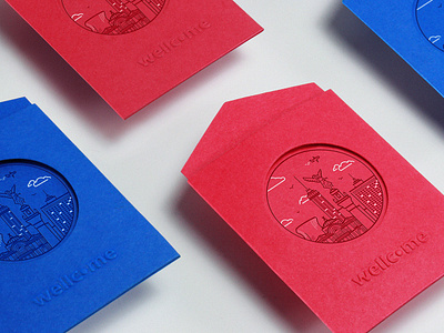 Wellcome — Business Cards brand brand design brand identity branding business cards coliving colorful creative studio envelop illustration letterpress mbrt minimalism paper print serigraphy stationery vector wellcome wordmark