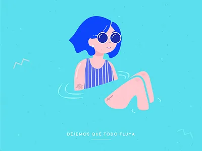 Fluir art artwork colors design flat free graphic illustration vector water woman