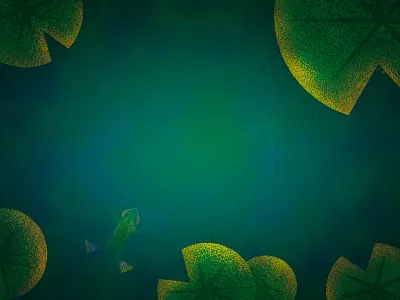Frog Pond Illustration blue digital painting frog frogs green illustration lillypad minimal pond stipple