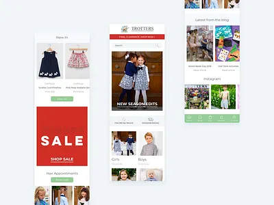 Trotters Mobile Design design ecommerce landing mobile shopify sketch ui web design