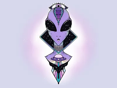 A0130, Alien Illustration alien apple pencil artwork digital art drawing extraterrestrial illustration illustrator ipad ipad art procreate purple strange strange art tshirt design ufo