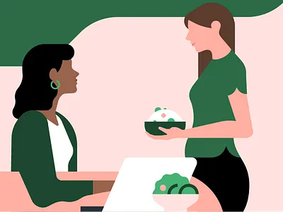 Uber business eats b2b delivery eats employees enterprise illustration meals office uber uber for business