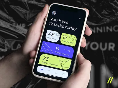 Task Mobile IOS App Prototype android animation app app design calendar dark theme dashboard design ios management mobile mobile app mobile ui prototype statistics task ui uiux ux