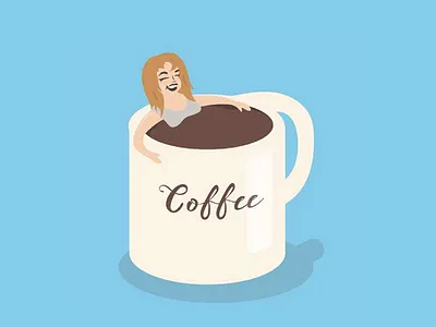 Coffee gal bliss coffee girl illustration vector