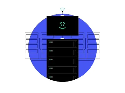 Server computer illustration line art server