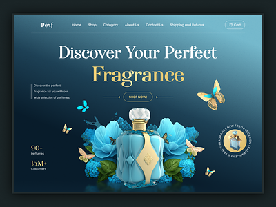 Perfume selling eCommerce website beauty body care cart e comerce e commerce design ecommerce header interface landing page online store parfume parfume website perfumes shop shopify store typography web design website website design