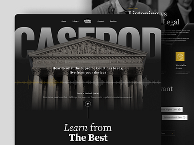 Supreme Court Podcast Website audio case clean court court landing figma justice landing page law lawyer podcast podcast website professional supreme ui ui landing uidesign uiux web design website