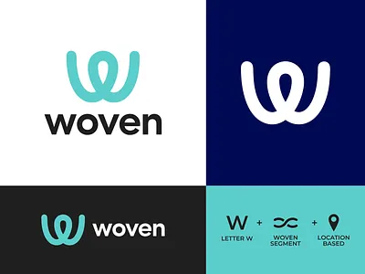 Woven - Social media app (Daily Logo Challenge - Day 34) app app design branding concept dailylogochallenge dlc icon letter w location logo negative space simple social media sofia pro woven