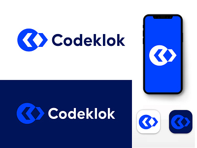 Codeklok Logo Design blockchain branding code coding crypto developer development ecommerce fintech icon identity it logo nft platform programming saas software tech