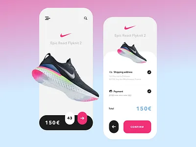 One day one drop - Concept app blue branding concept design gradient idea illustration nike pink raffle sneakers sport ui ux