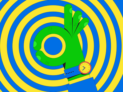 A-OK circle geometric illustration ok vector