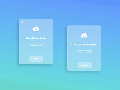 Cloud Flash Message - Daily UI 011 011 clean cloud dailyui fail gradient interface message success ui ux